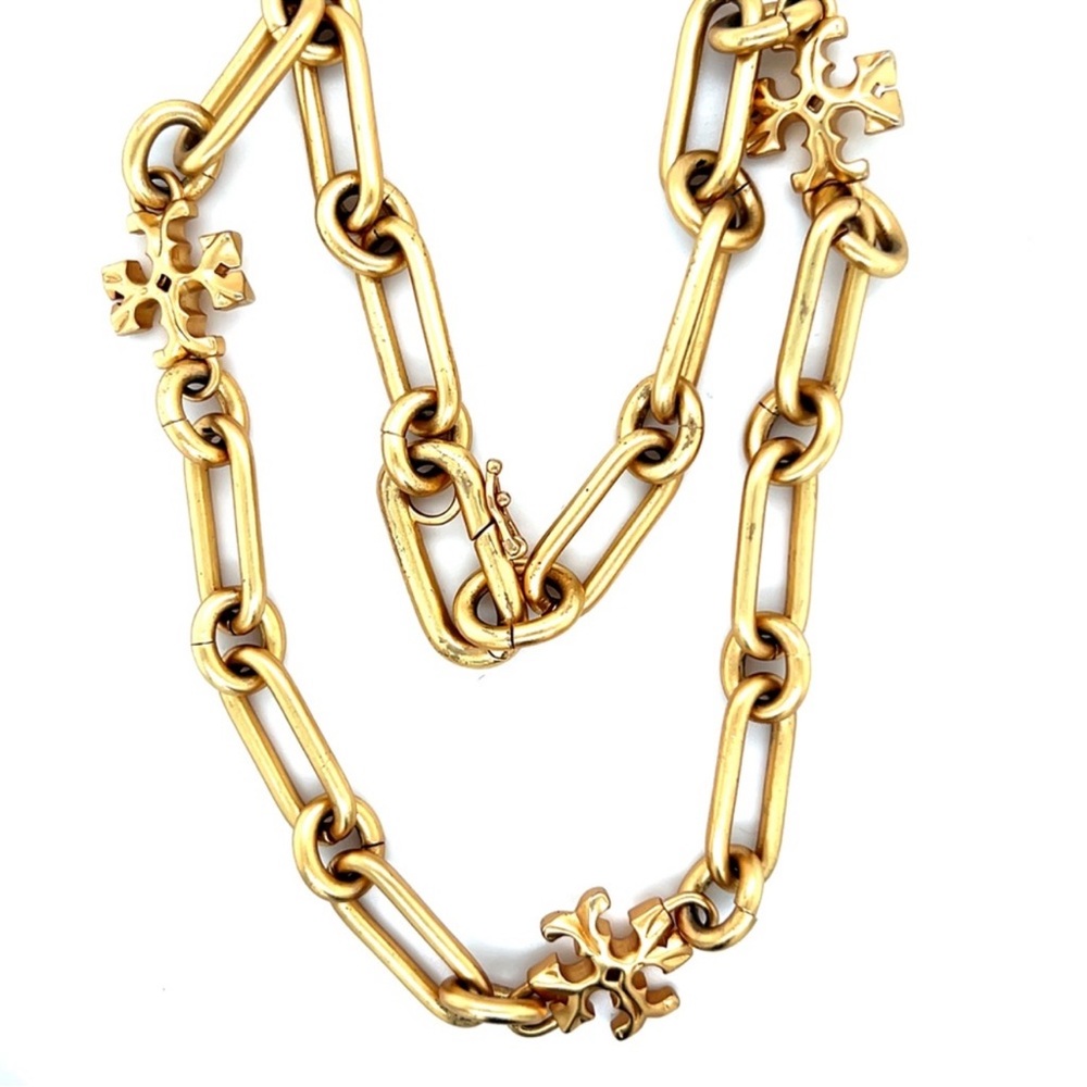 Tory Burch Gold Tone Roxanne Link Chunky Necklace NWT $179 - Picture 2 of 4